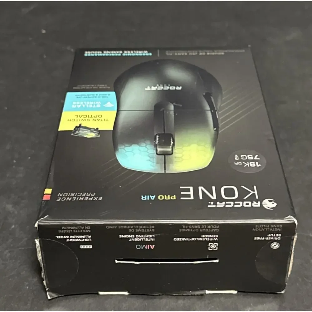 ROCCAT Kone Pro Air Wireless Gaming Mouse Ergonomic Optical 19K DPI RGB Black